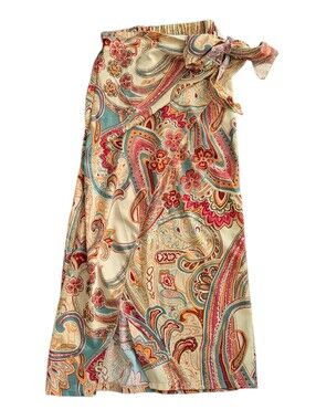 2/$20 Paisley Faux Wrap Maxi Skirt